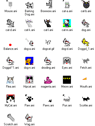 cat and dog cursors